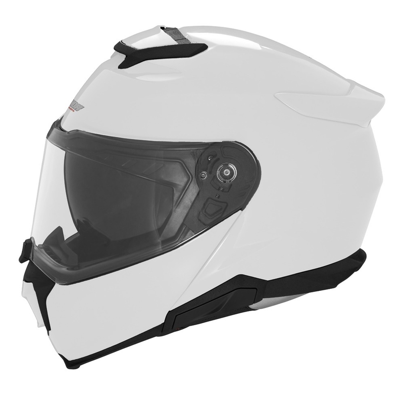 Casca de motocicleta rabatabila NOX N967 alba