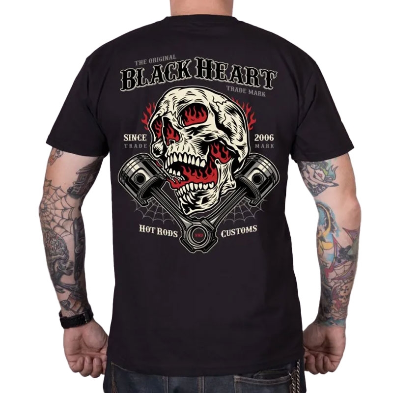 Tricou Black Heart Flame Piston negru