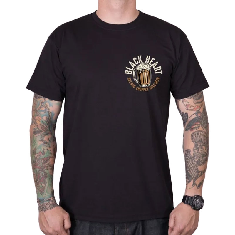 Tricou Black Heart Beer Biker negru