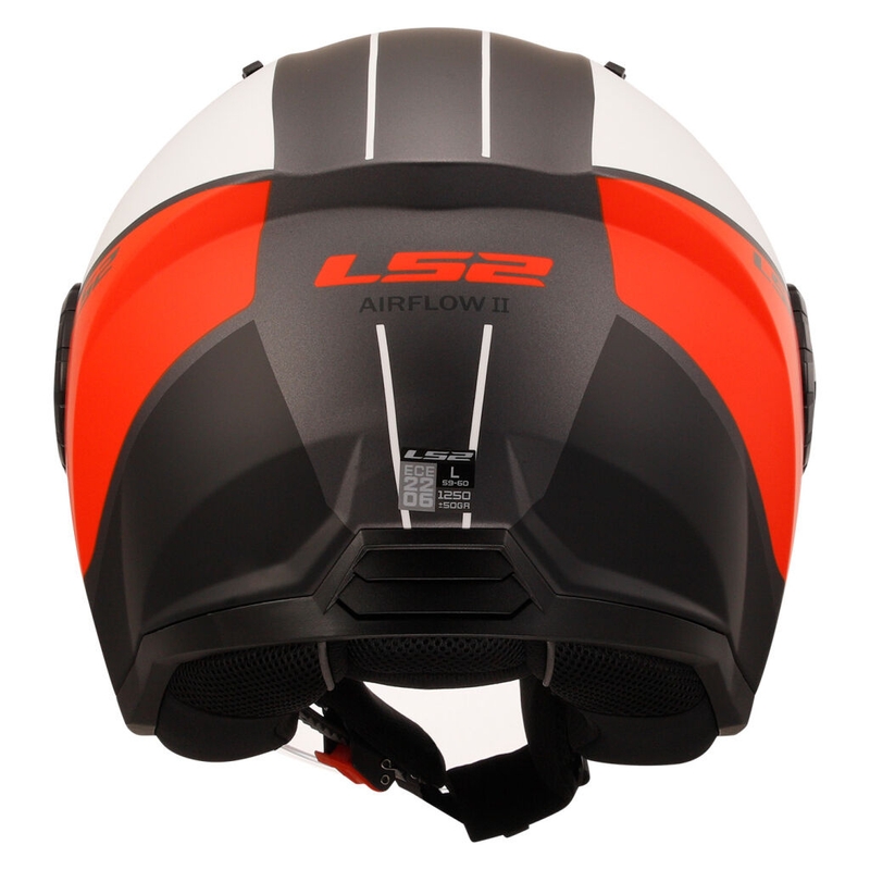 Casca moto deschisa LS2 OF616 Airflow II Cover mat alb-rosu