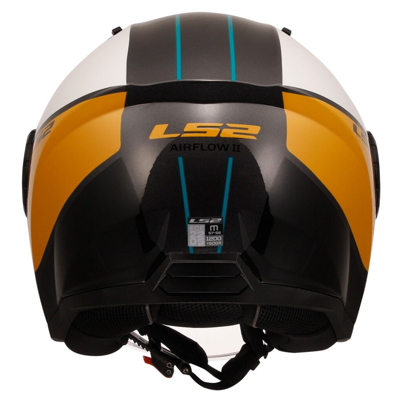 Casca moto deschisa LS2 OF616 Airflow II Husa alb-maro lucios