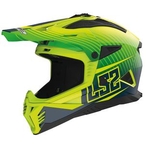 Casca motocross LS2 MX708 Fast II Duck verde-galben