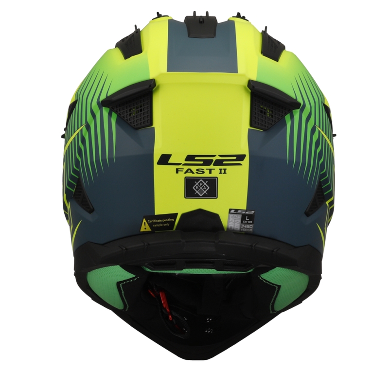 Casca motocross LS2 MX708 Fast II Duck verde-galben