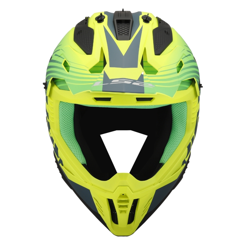 Casca motocross LS2 MX708 Fast II Duck verde-galben