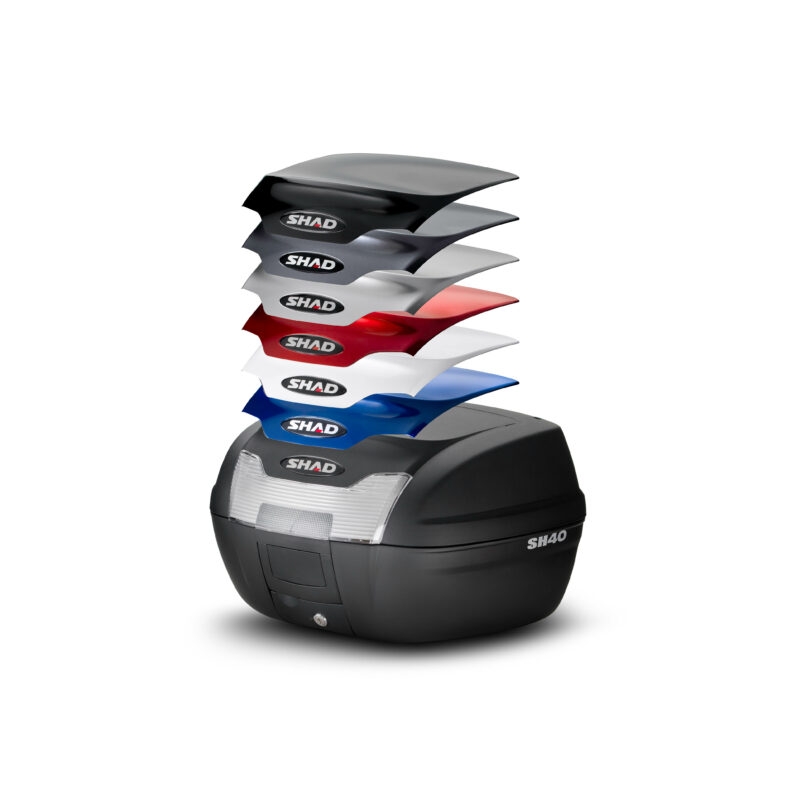 Top case cu capac colorat SHAD SH40 black metal
