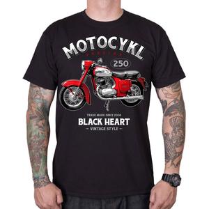 Tricou Black Heart Motorcycle Panelka negru