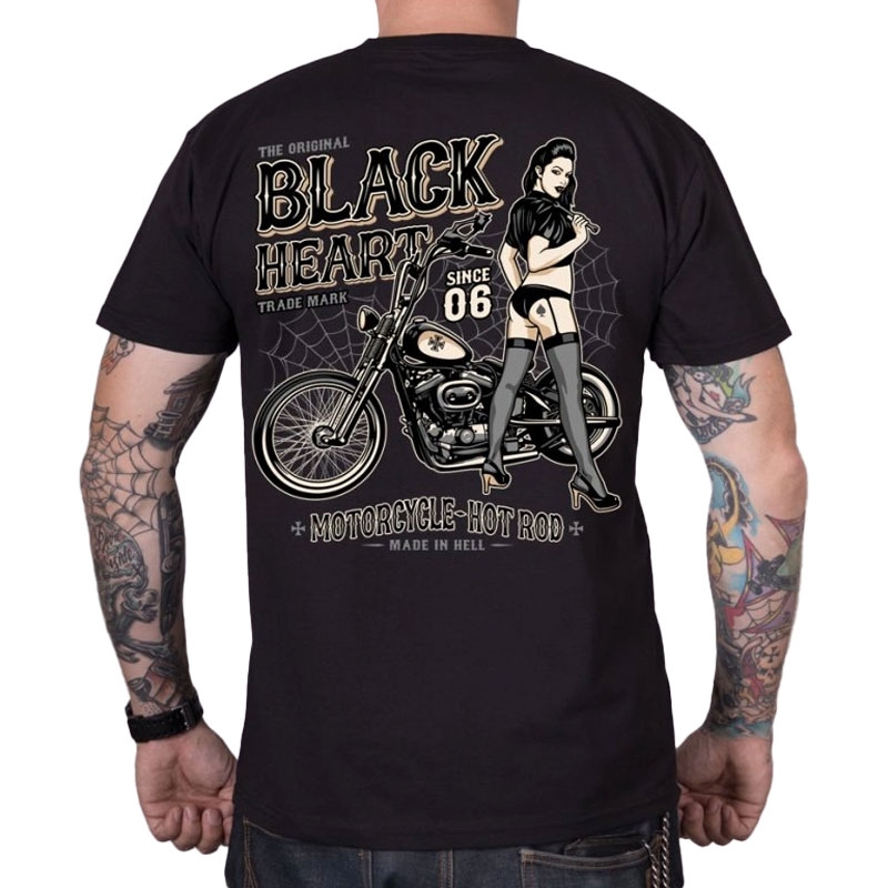 Tricou Black Heart Chopper Pussy negru