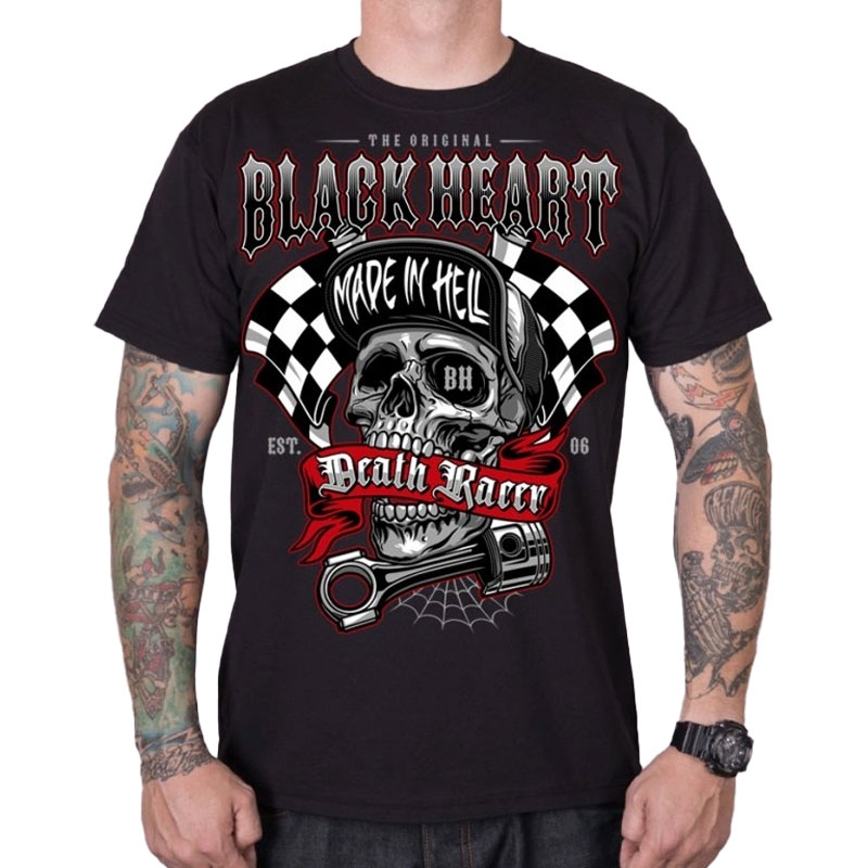 Tricou negru Black Heart Death Racer