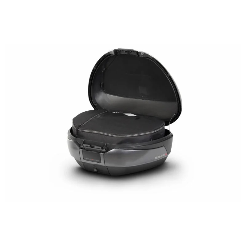 Top case SHAD SH48 Gri inchis with backrest, carbon cover and PREMIUM SMART lock