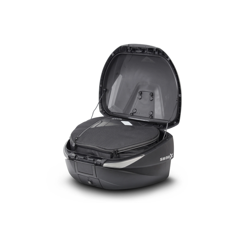 Top case cu capac colorat SHAD SH58X New titanium with PREMIUM lock