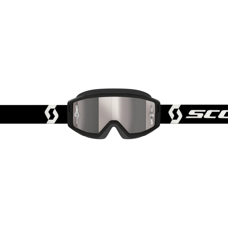 Ochelari de motocross SCOTT - USA Primal CH alb-negru (plexiglas argintiu)