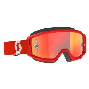 Ochelari de motocross SCOTT - USA Primal CH roșu-alb (plexi portocaliu crom)