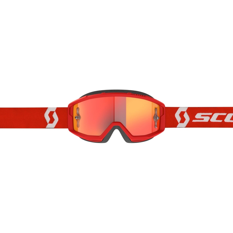 Ochelari de motocross SCOTT - USA Primal CH roșu-alb (plexi portocaliu crom)