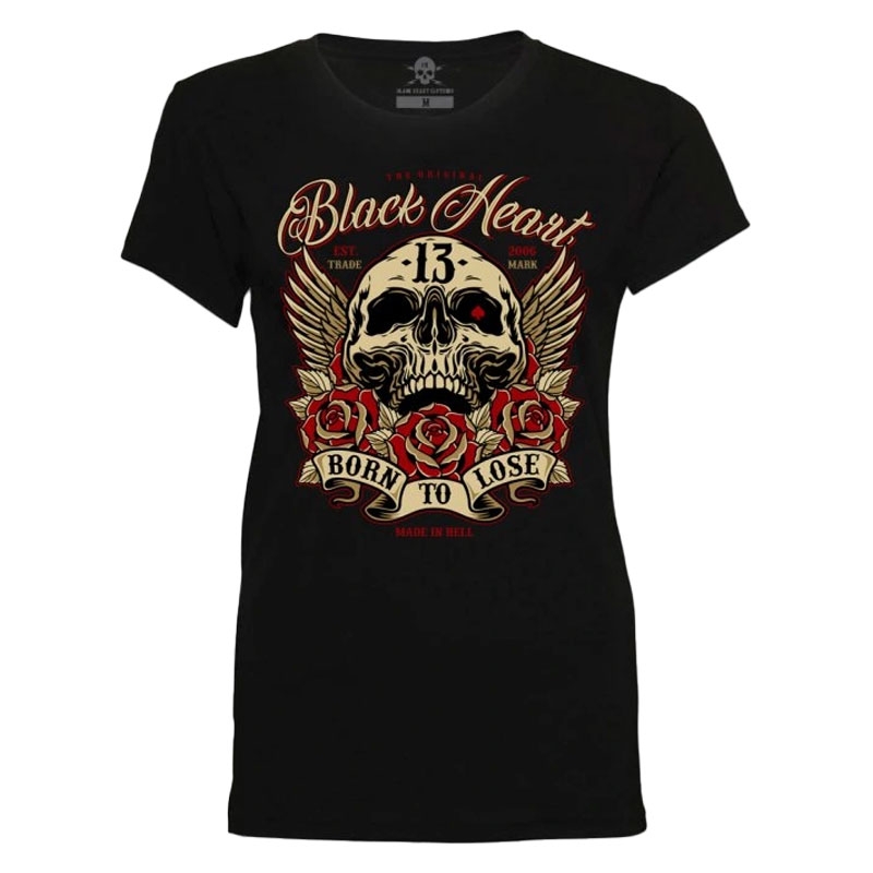 Tricou dama Black Heart Born To Lose negru