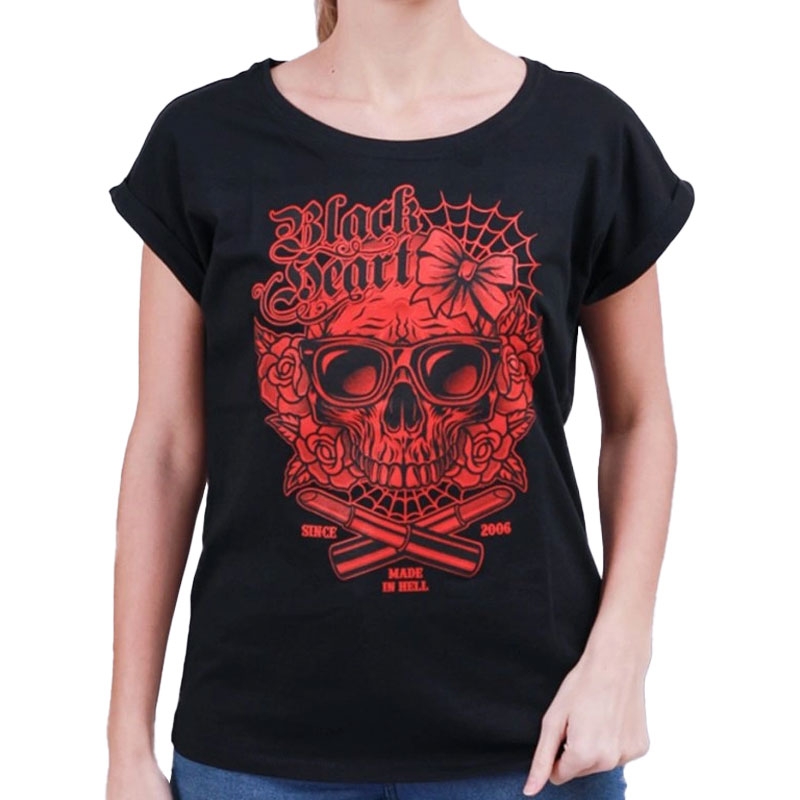 Tricou dama Black Heart Dead Beauty Ext negru