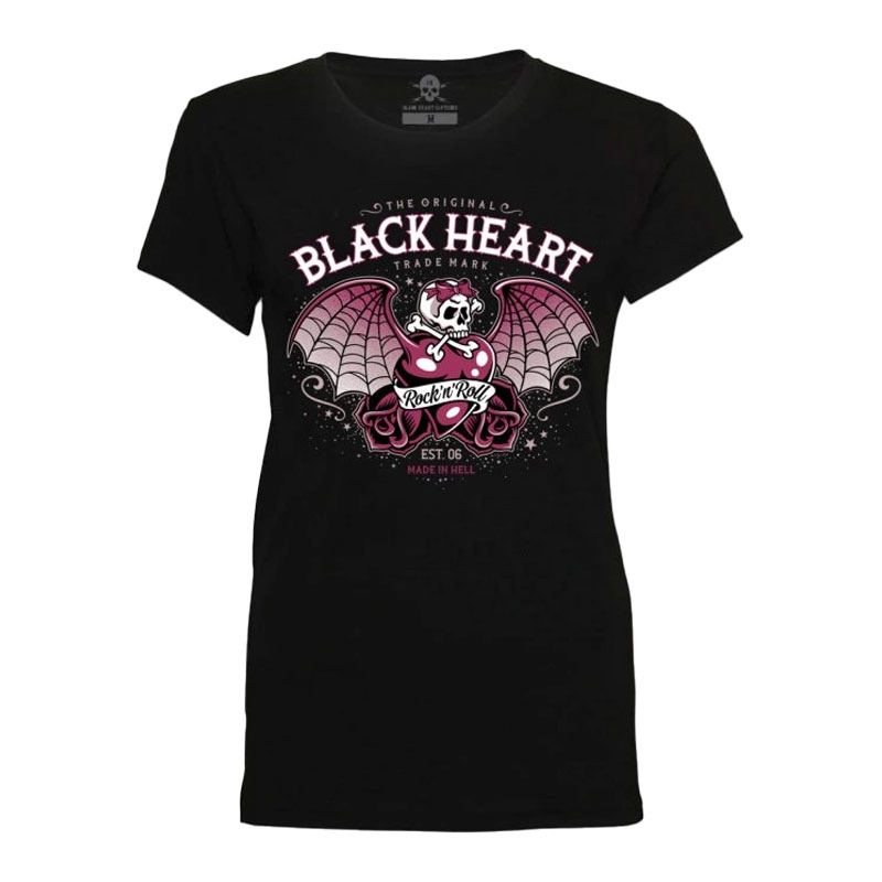Tricou dama Black Heart Wings Heart negru