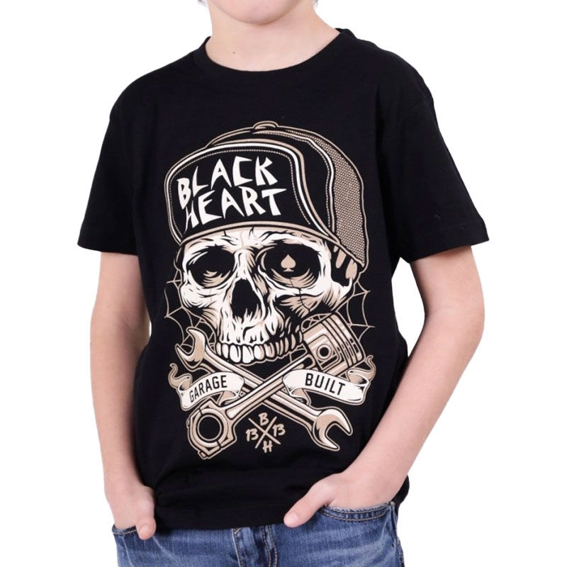 Black Heart Garage Tricou pentru copii construit negru