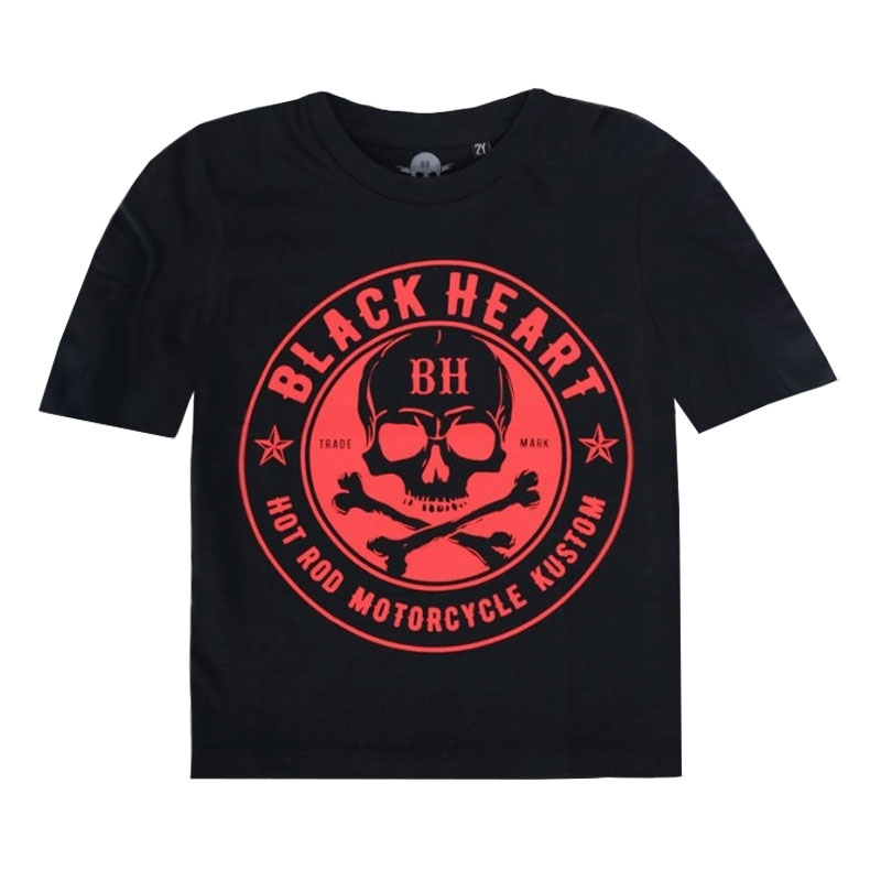 Tricou pentru copii Black Heart Red Skul Blk negru
