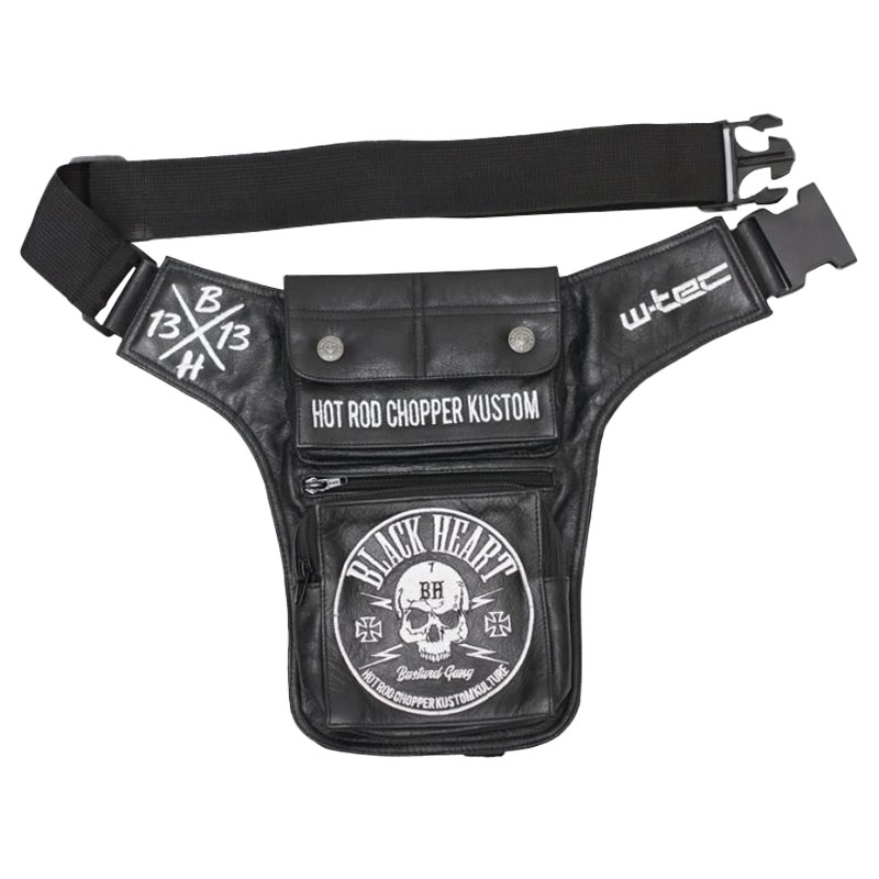 BLACK HEART W-TEC Buzunar negru pe coapsă craniu