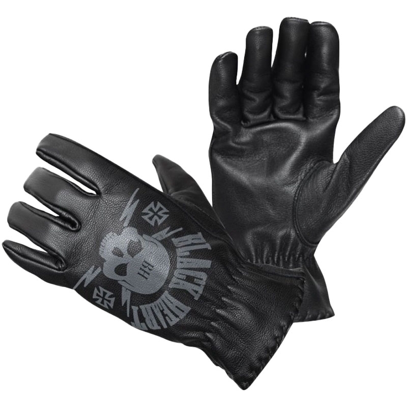 Mănuși Chopper Black Heart Skull Mănuși negre