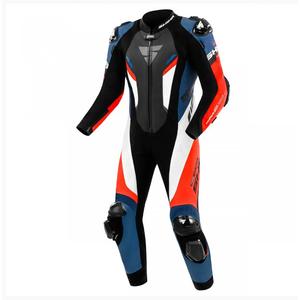 Costum moto din piele Shima Hyper-RS negru-rosu-albastru-alb