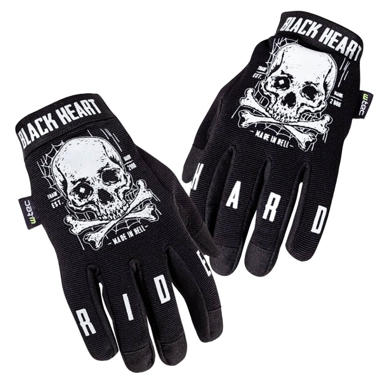Mănuși Black Heart W-TEC Web Skull Chopper negre
