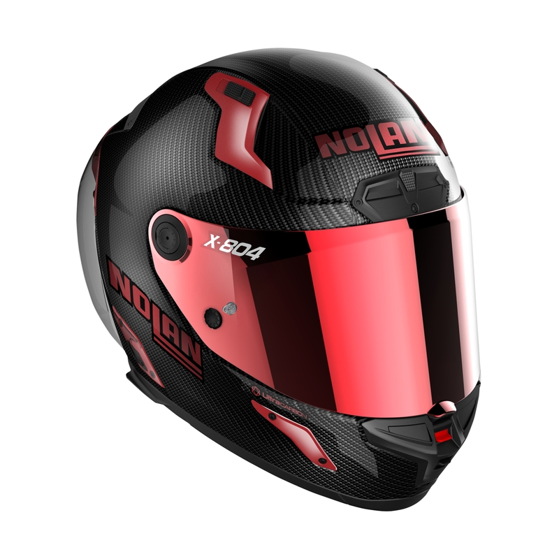 Casca moto integrala Nolan X-804 RS Ultra Carbon Iridium Edition negru-rosu