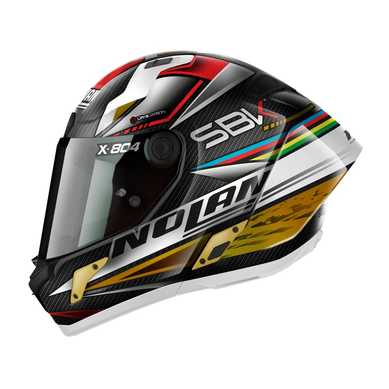 Casca moto integrala Nolan X-804 RS Ultra Carbon SBK negru-rosu-auriu