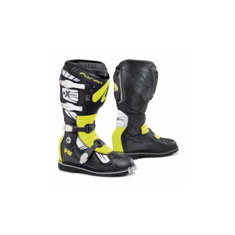 Forma Terrain TX negru-alb-alb-galben-fluo  cizme de motociclete lichidare