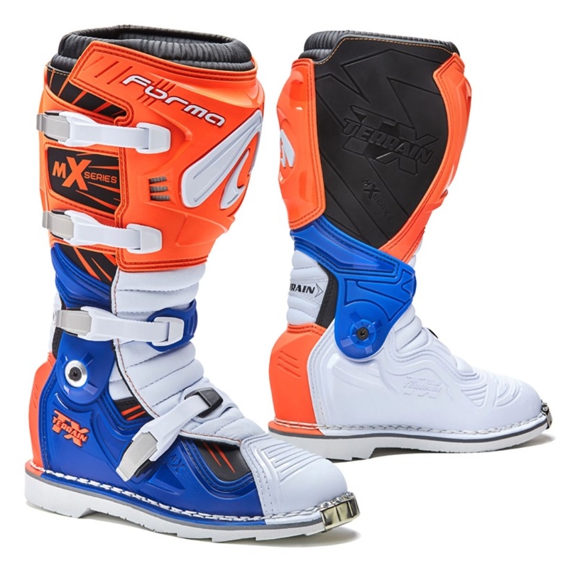 Forma Terrain TX cizme de motocicletă Orange-alb-albastru lichidare