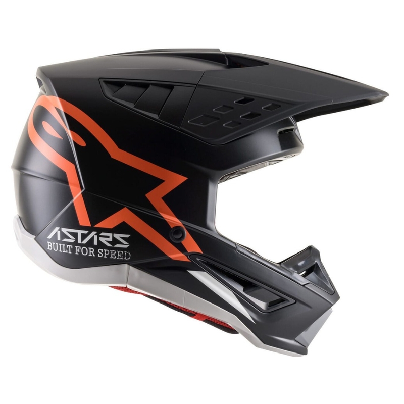 Casca motocross Alpinestars S-M5 Compass negru-portocaliu fluo