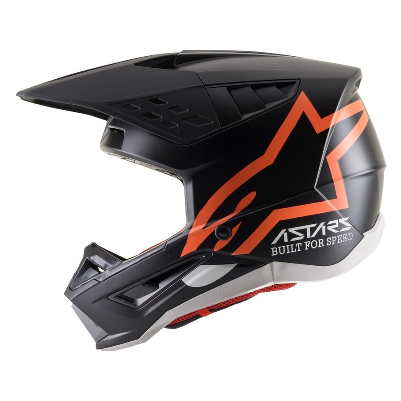 Casca motocross Alpinestars S-M5 Compass negru-portocaliu fluo