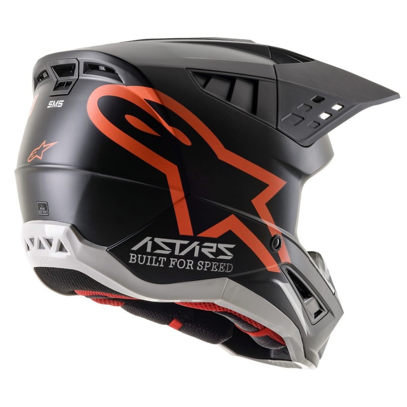 Casca motocross Alpinestars S-M5 Compass negru-portocaliu fluo