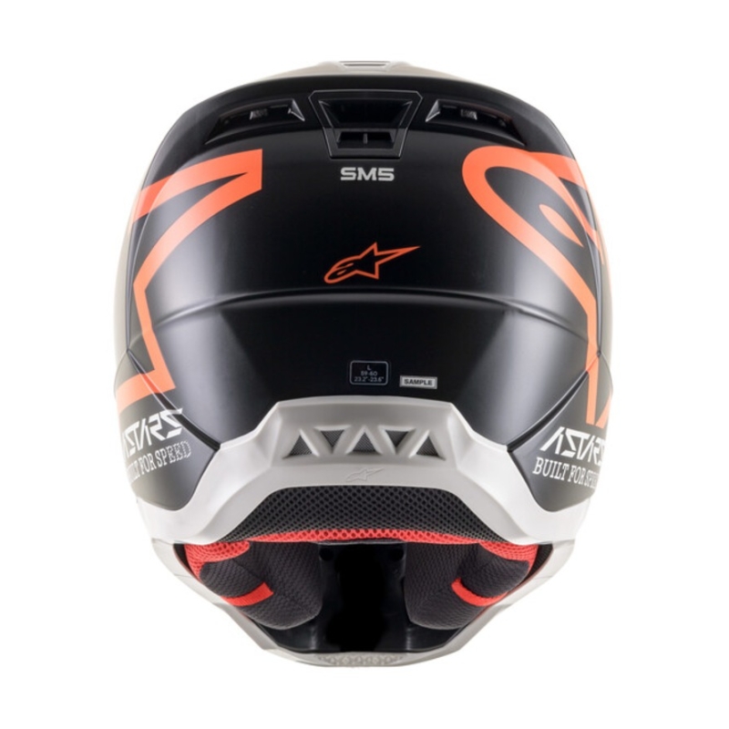 Casca motocross Alpinestars S-M5 Compass negru-portocaliu fluo