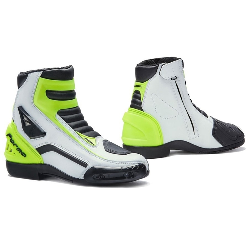 Cizme de motociclete Forma Axel alb-negru-galben-fluo lichidare