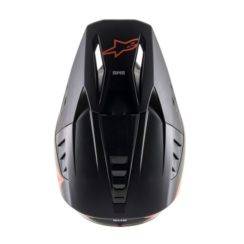 Casca motocross Alpinestars S-M5 Compass negru-portocaliu fluo