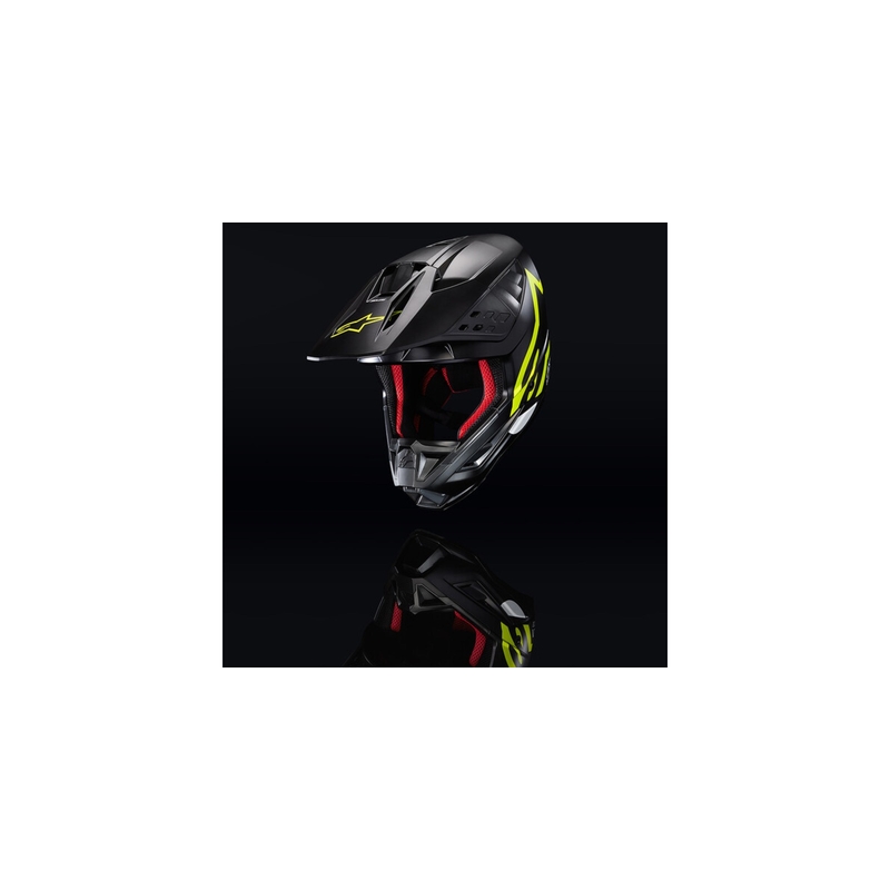 Casca motocross Alpinestars S-M5 Compass negru-galben fluo