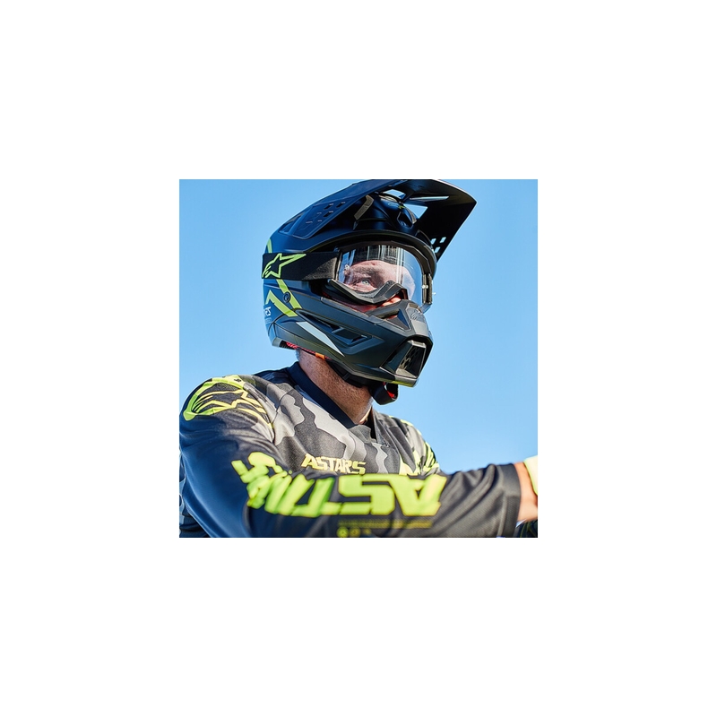 Casca motocross Alpinestars S-M5 Compass negru-galben fluo