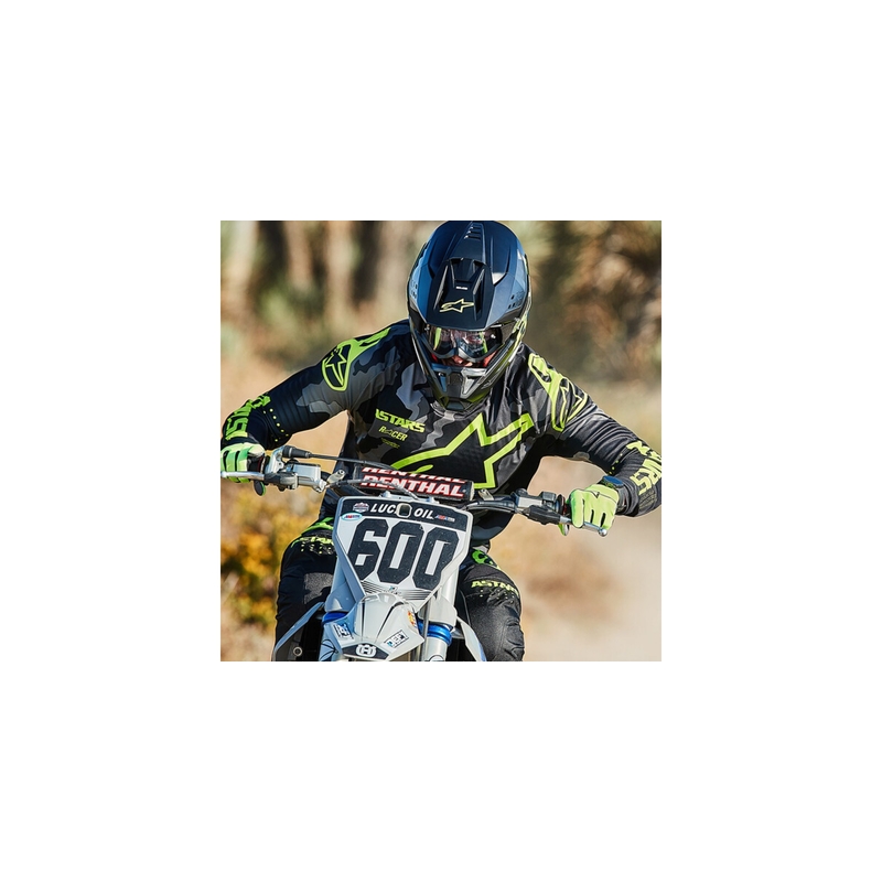 Casca motocross Alpinestars S-M5 Compass negru-galben fluo