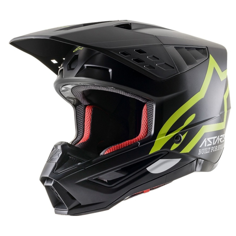 Casca motocross Alpinestars S-M5 Compass negru-galben fluo