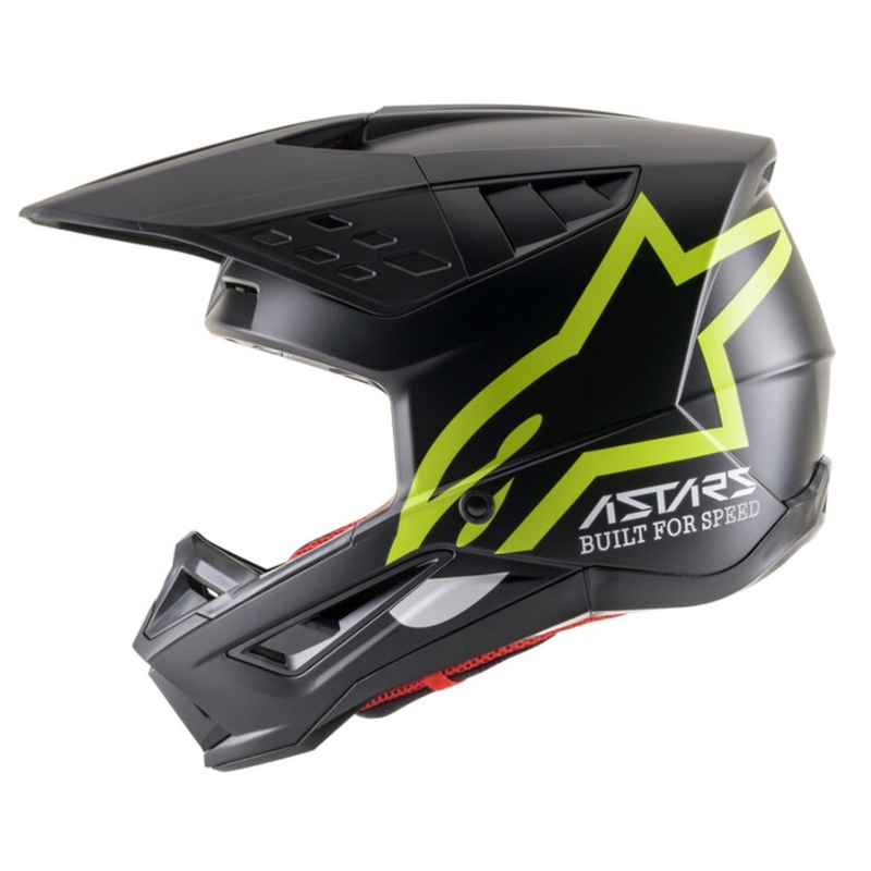 Casca motocross Alpinestars S-M5 Compass negru-galben fluo