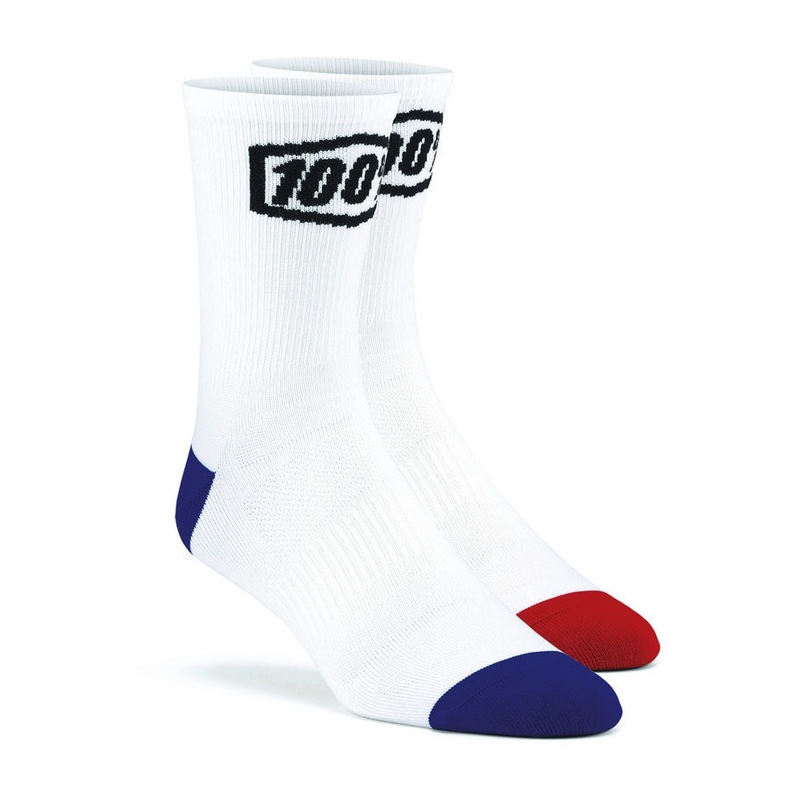 Șosete 100%-USA Terrain MTB alb