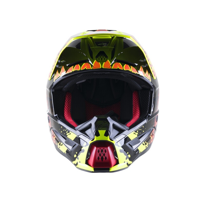 Casca motocross Alpinestars S-M5 Solar Flare galben fluo-rosu fluo-negru