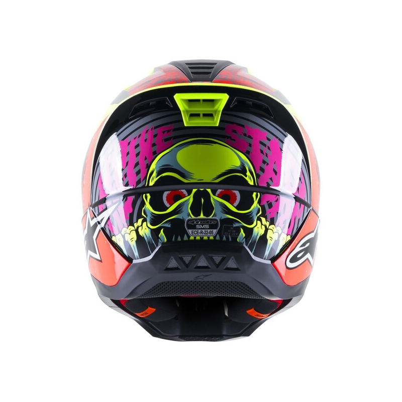 Casca motocross Alpinestars S-M5 Solar Flare galben fluo-rosu fluo-negru