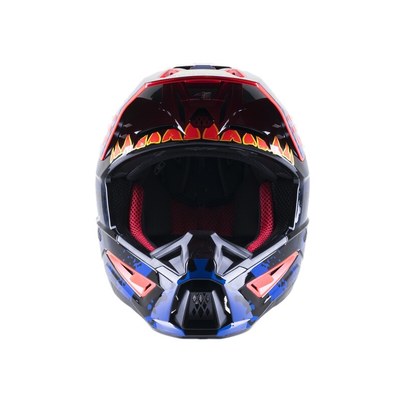 Cască de motocross Alpinestars S-M5 Solar Flare Negru-Albastru-Roșu Fluo-Galben Fluo lichidare