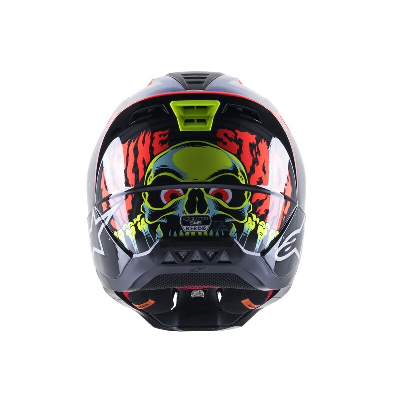Cască de motocross Alpinestars S-M5 Solar Flare Negru-Albastru-Roșu Fluo-Galben Fluo lichidare