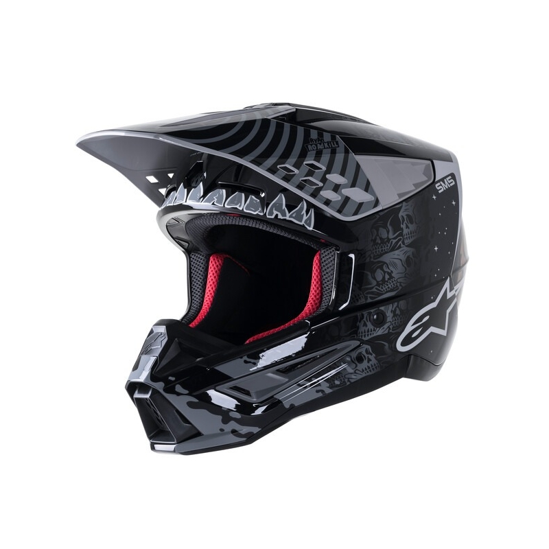 Casca de motocross Alpinestars S-M5 Solar Flare negru-gri lichidare