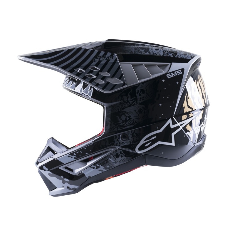 Casca de motocross Alpinestars S-M5 Solar Flare negru-gri lichidare