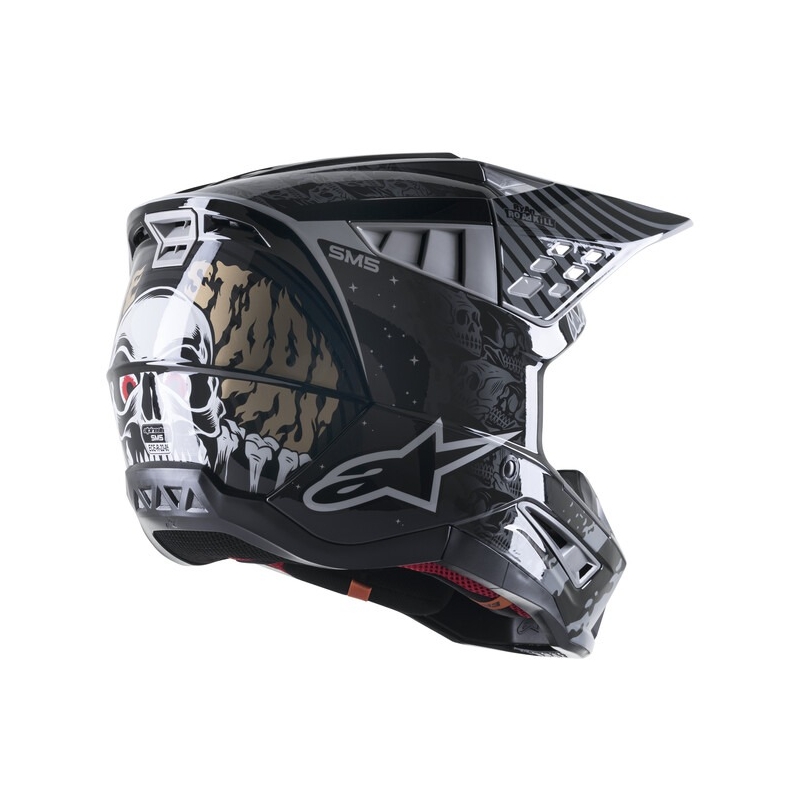 Casca de motocross Alpinestars S-M5 Solar Flare negru-gri lichidare