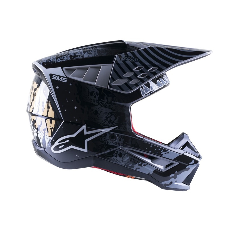 Casca de motocross Alpinestars S-M5 Solar Flare negru-gri lichidare